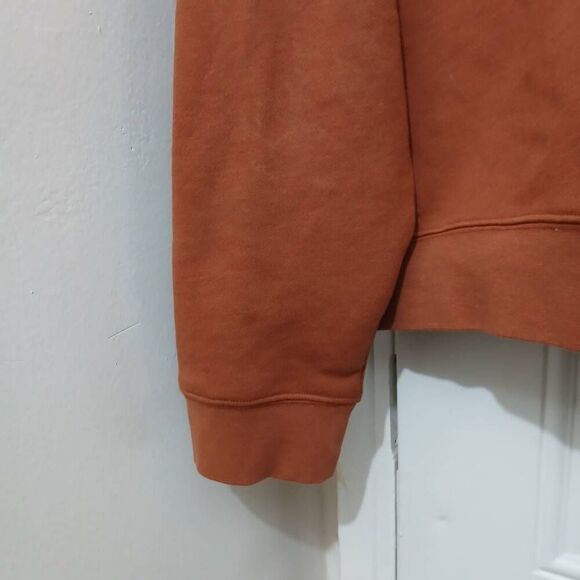 Ninety percent womens xl oversized 100% organic cotton sweatshirt rust brown - Picture 6 of 10